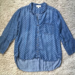 Cloth & Stone Chambray Print Shirt